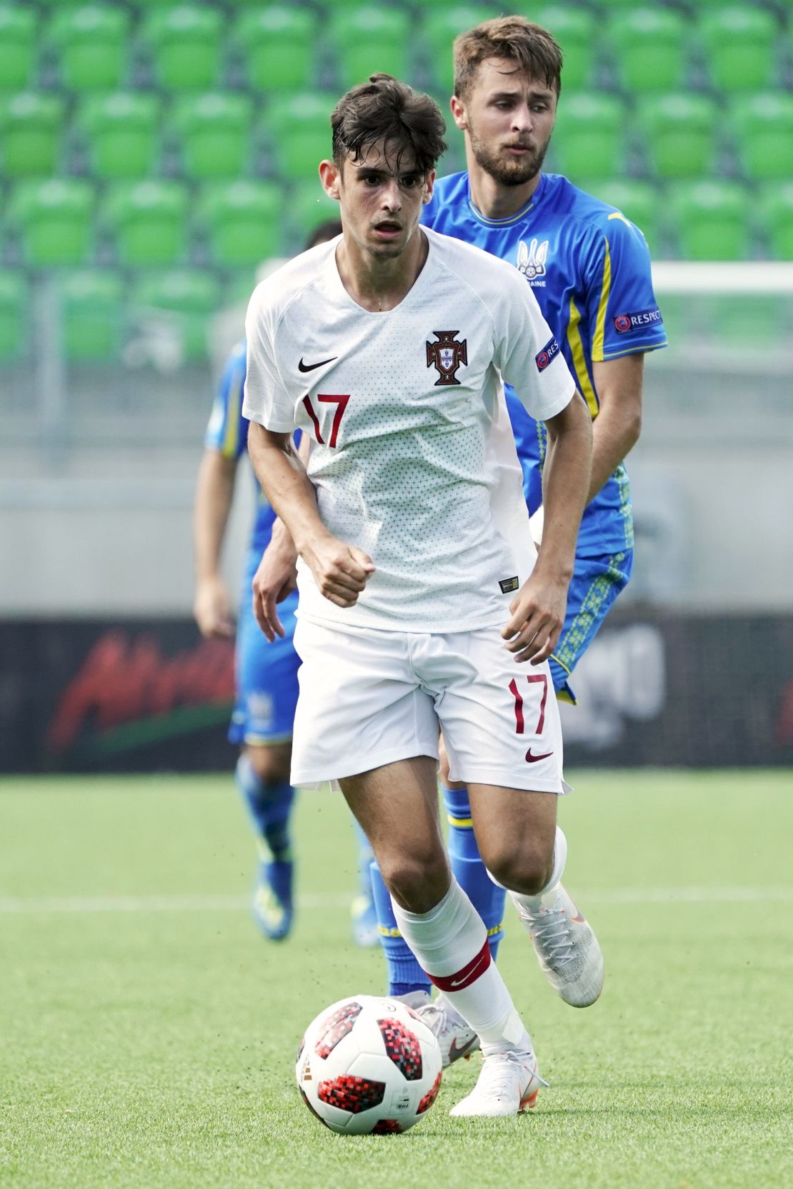 Francisco Trincao during the 2018 European Under-19 Championship semifinal against Ukraine.