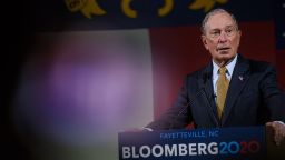 FAYETTEVILLE, NC - JANUARY 03: Democratic Presidential candidate Michael Bloomberg  addresses a crowd of community members and elected officials at the Metropolitan Room on January 3, 2020 in Fayetteville, North Carolina.After expressing several campaign promises, Bloomberg shook hands and took photos with dozens of people in a campaign kick off for Veterans and Military Families for Mike.( Melissa Sue Gerrits/Getty Images)