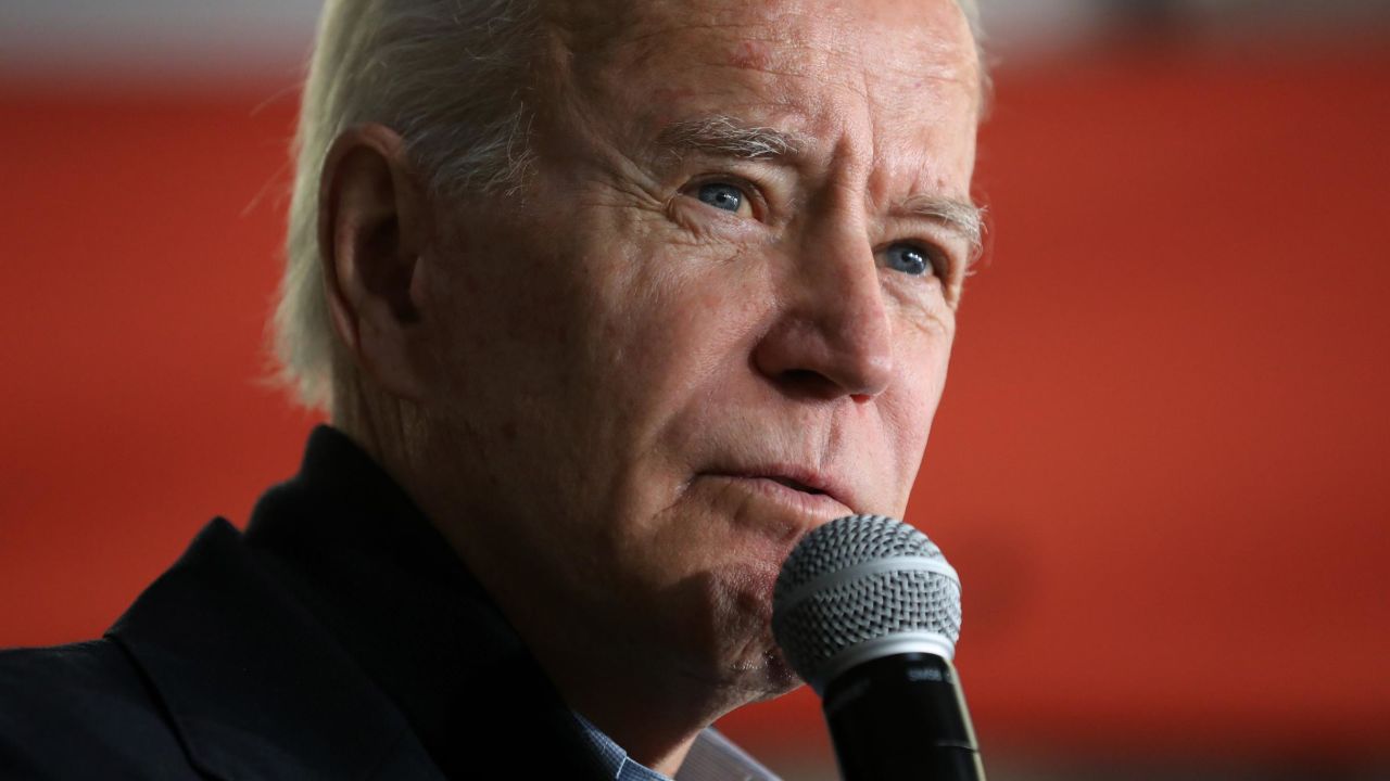 MUSCATINE, IOWA - JANUARY 28: Democratic presidential candidate, former Vice President Joe Biden speaks during a campaign town hall meeting at the Riverview Center January 28, 2020 in Muscatine, Iowa. The Iowa caucuses are February 3. (Photo by Chip Somodevilla/Getty Images)