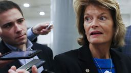 Sen. Lisa Murkowski (R-AK) speaks to reporters as she arrives for the continuation of the Senate impeachment trial of President Donald Trump at the U.S. Capitol on January 29, 2020 in Washington, DC. The next phase of the trial, in which senators will be allowed to ask written questions, will extend into tomorrow. (Photo by Mario Tama/Getty Images)
