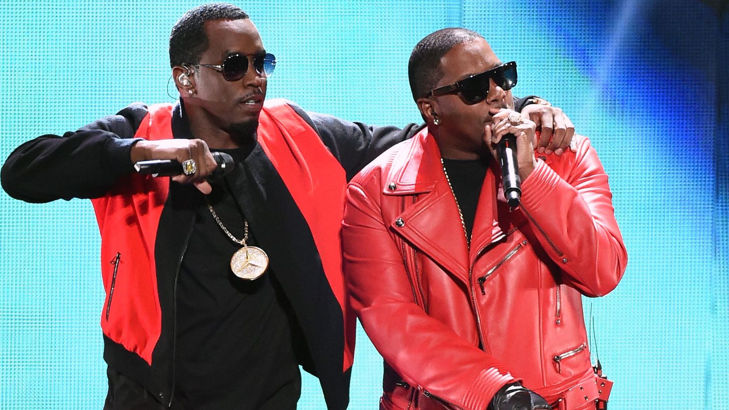 Sean Combs (L) and Mase perform at the 2015 iHeartRadio Music Festival in Las Vegas, Nevada.  