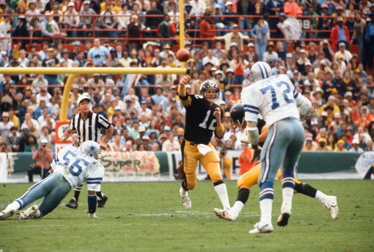 <strong>Super Bowl XIII (1979):</strong> The Steelers and the Cowboys met for a Super Bowl rematch in 1979, and this game ended the same way as the one three years earlier — with a Pittsburgh victory. This time, however, it was Steelers quarterback Terry Bradshaw who won MVP, throwing for 318 yards and four touchdowns as Pittsburgh edged Dallas 35-31.