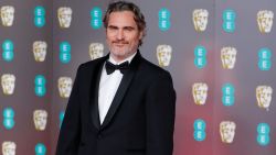US actor Joaquin Phoenix poses on the red carpet upon arrival at the BAFTA British Academy Film Awards at the Royal Albert Hall in London on February 2, 2020. (Photo by Tolga AKMEN / AFP) (Photo by TOLGA AKMEN/AFP via Getty Images)