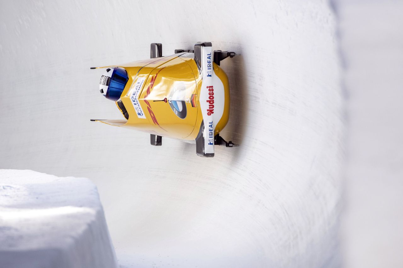 Germany's Nico Walther pilots a bobsled during a World Cup event in St. Moritz, Switzerland, on Saturday, February 1.