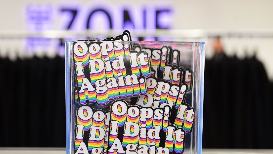 <strong>"Oops! ... I Did It Again":</strong> Britney-themed gear is sold at a store at The Zone.