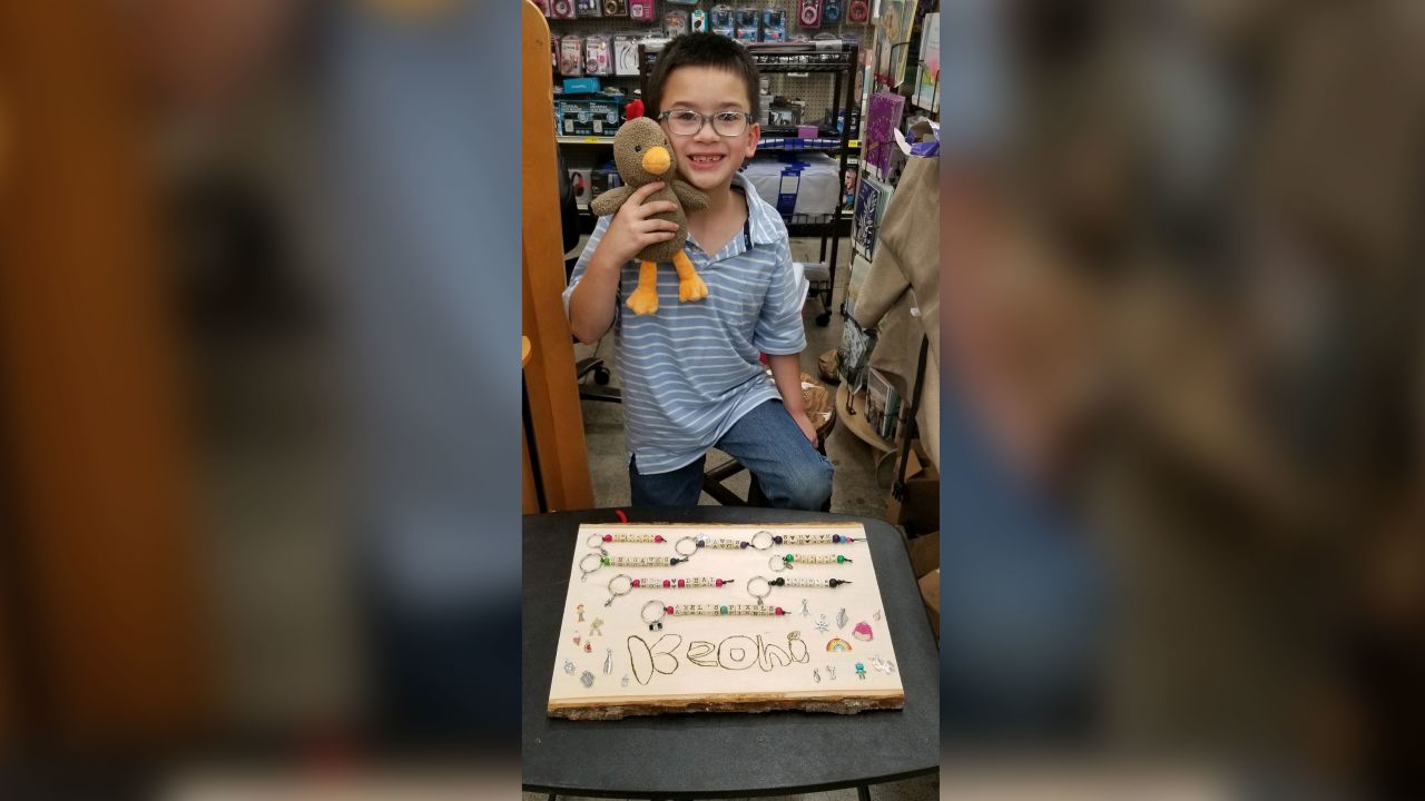 Keoni raised over $4,000 by selling his handmade keychains. 