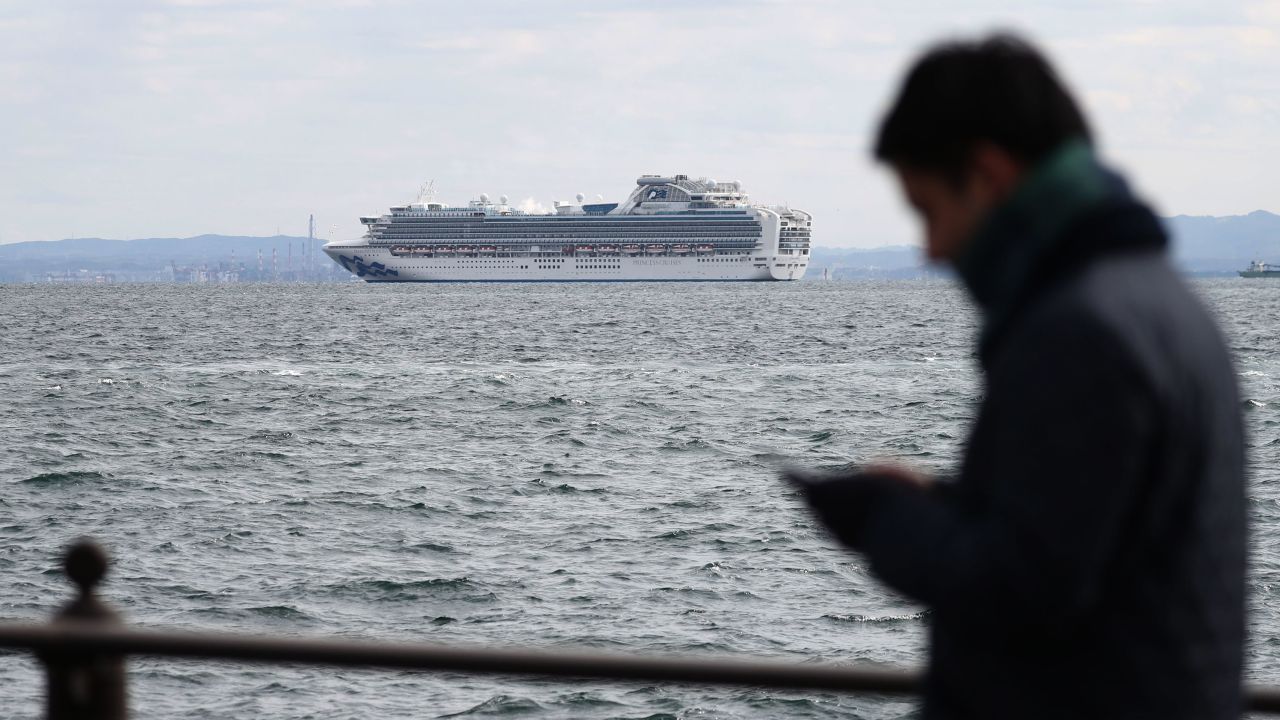 The Diamond Princess cruise ship with over 3,000 people sits anchored in quarantine.