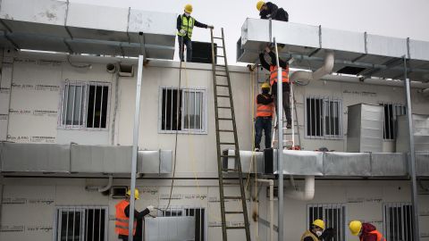 Thousands of workers worked day and night to complete the hospital in just 10 days.