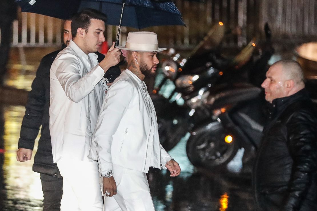 Neymar attends his birthday party on February 2 at the Yoyo venue in the Palais de Tokyo in Paris.