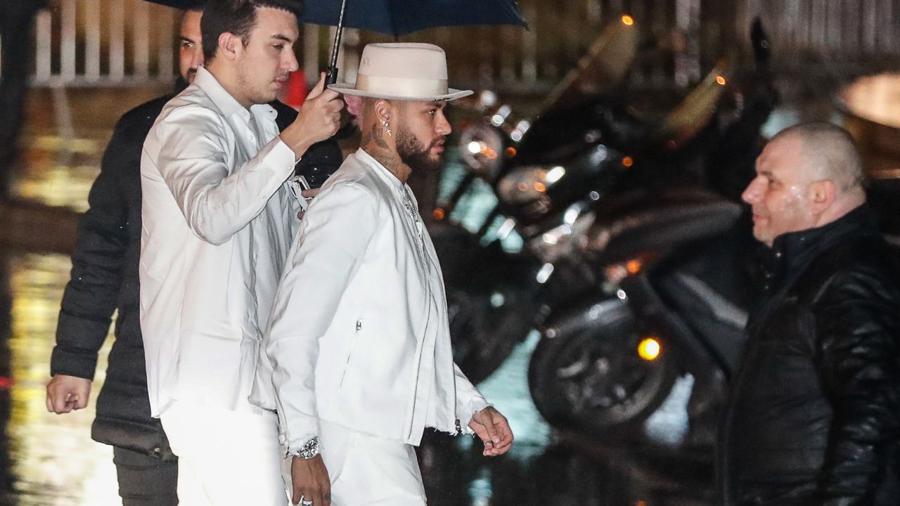 Neymar attends his birthday party on February 2 at the Yoyo venue in the Palais de Tokyo in Paris.