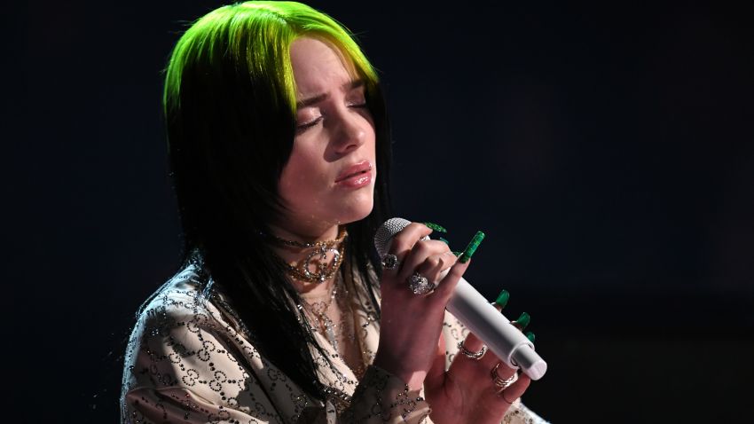 LOS ANGELES, CALIFORNIA - JANUARY 26: Billie Eilish performs onstage during the 62nd Annual GRAMMY Awards at STAPLES Center on January 26, 2020 in Los Angeles, California. (Photo by Kevin Winter/Getty Images for The Recording Academy )