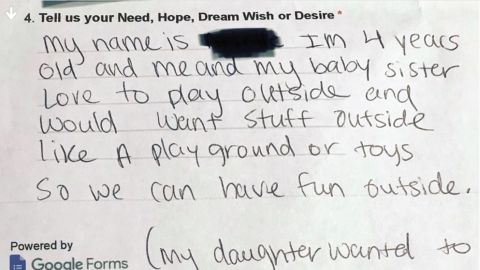 The family hopes to be able to help make everyone's wish come true.