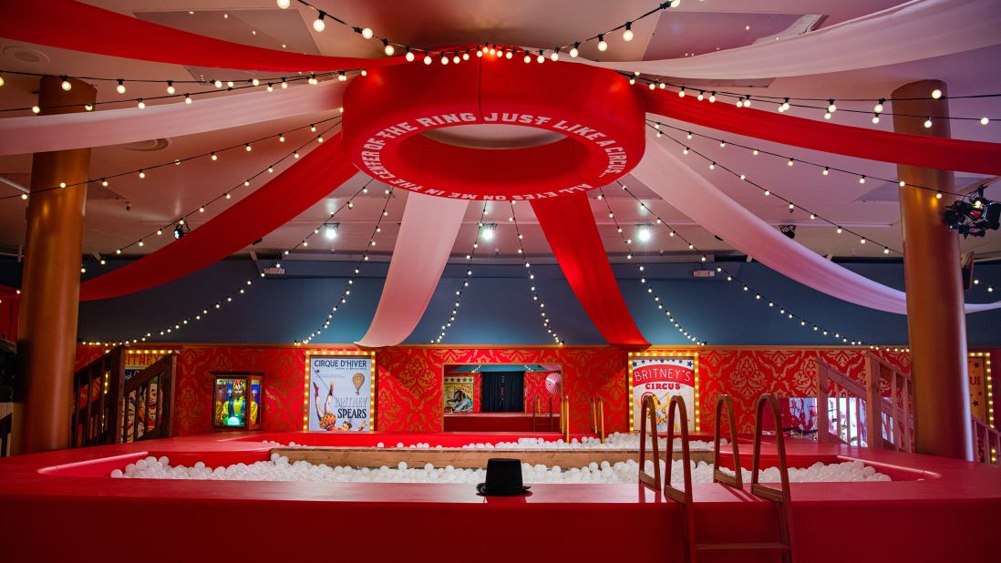 <strong>Just like a "Circus":</strong> The room intricately themed around Britney's "Circus" era, from which the hit "Womanizer" stems, holds a large ball pit -- perfect for an Instagram Boomerang.