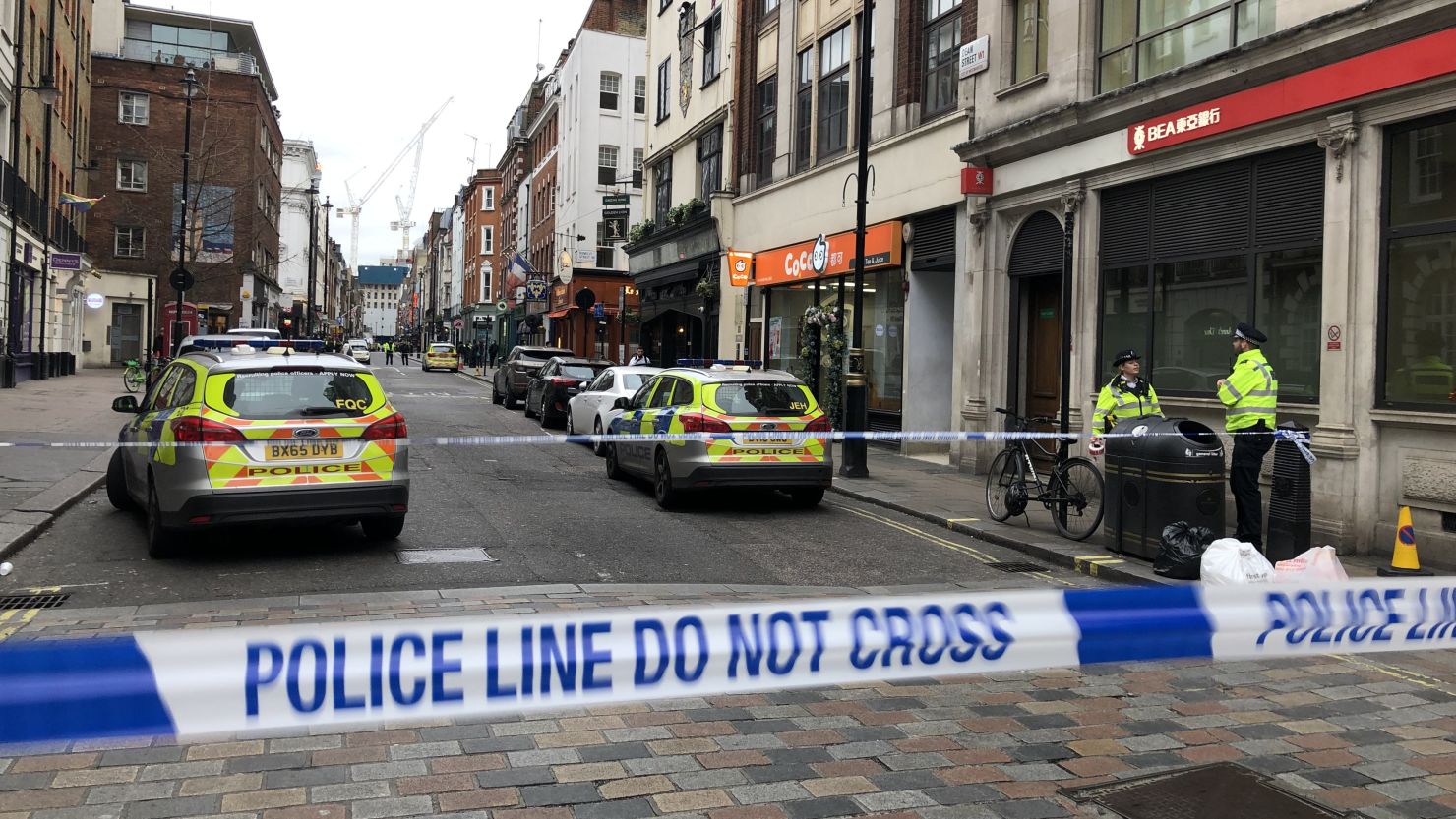 Police had initially lifted the cordon in Soho, but blocked part of the area off again on Tuesday.