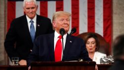 WASHINGTON, DC - FEBRUARY 04: U.S. President Donald Trump arrives to deliver the State of the Union address in the House chamber on February 4, 2020 in Washington, DC. Trump is delivering his third State of the Union address on the night before the U.S. Senate is set to vote in his impeachment trial. (Photo by Leah Millis-Pool/Getty Images)