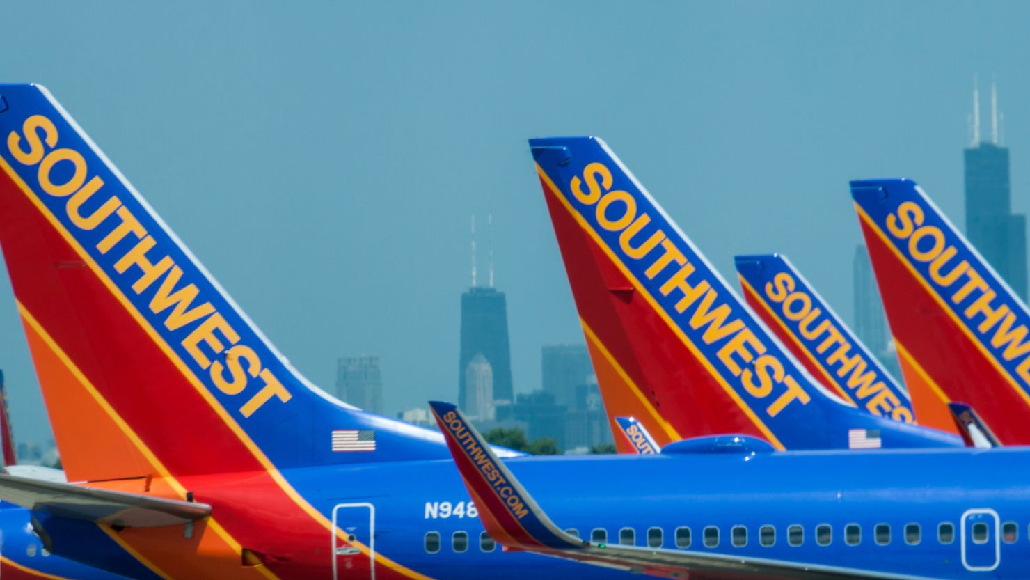 underscored southwest airlines plane tails