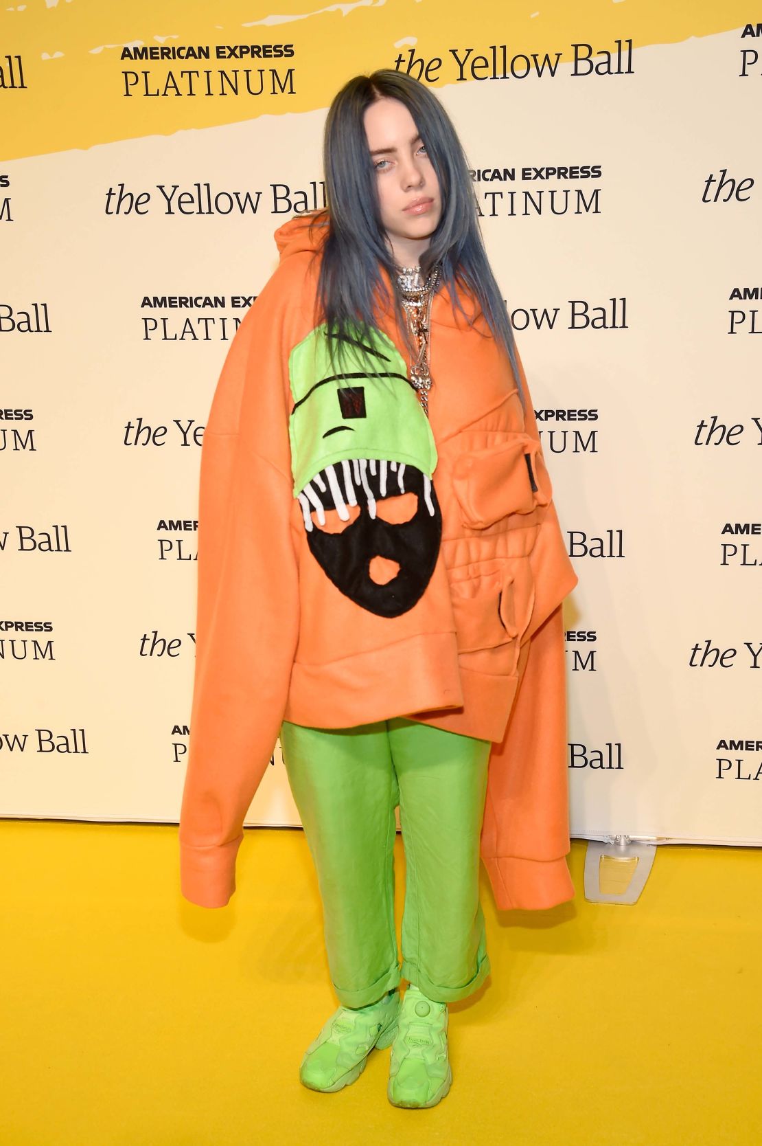 Billie Eilish poses at the Yellow Ball on September 10, 2018 in New York, New York.  