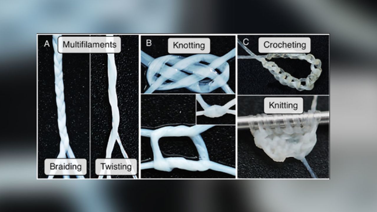 Photos from the study show how the yarn can be manipulated.