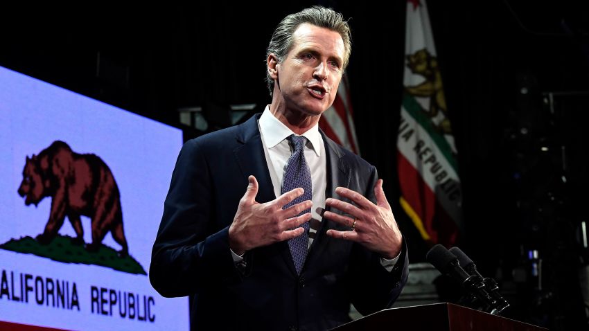 LOS ANGELES, CA - NOVEMBER 06: Democratic gubernatorial candidate Gavin Newsom speaks during election night event on November 6, 2018 in Los Angeles, California. Newsom defeated Republican Gubernatorial candidate John Cox. (Photo by Kevork Djansezian/Getty Images)