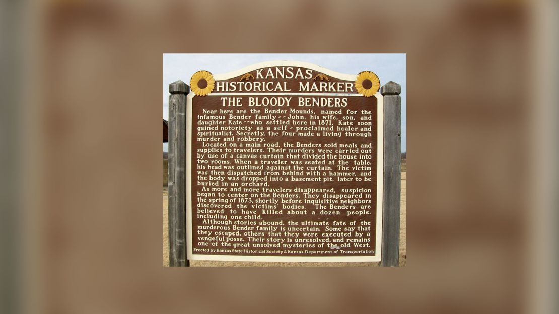 The "Bloody Benders" Kansas Historical Marker.