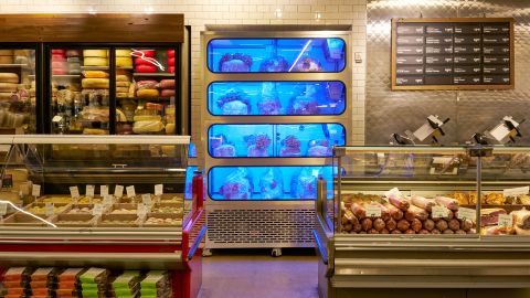 A Smallhold mushroom minifarm unit at Whole Foods store in Brooklyn, New York.