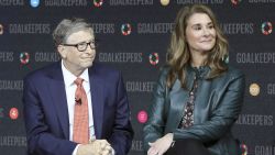 Bill Gates and his wife Melinda Gates introduce the Goalkeepers event at the Lincoln Center on September 26, 2018, in New York. (Photo by Ludovic MARIN / AFP)        (Photo credit should read LUDOVIC MARIN/AFP via Getty Images)