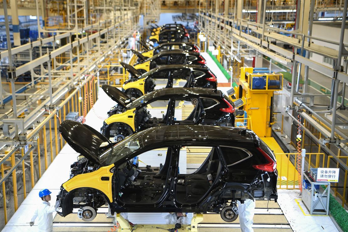 An assembly line at the  Dongfeng Honda plant in Wuhan, China.