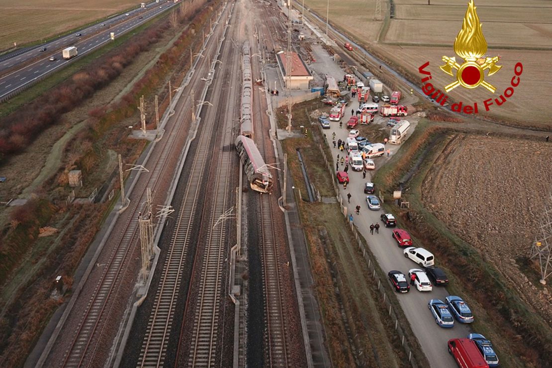 Italian authorities said the train derailed early on Thursday morning. 