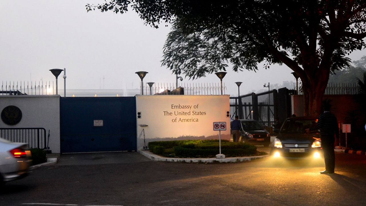 The US Embassy in New Delhi, pictured in December 2013.