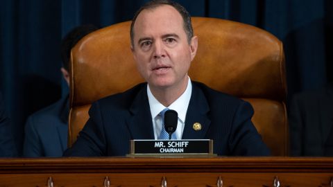 Rep. Adam Schiff gives an opening statement during the first public hearings the House Intelligence Committee held as part of the impeachment inquiry of then-President Donald Trump in 2019. 