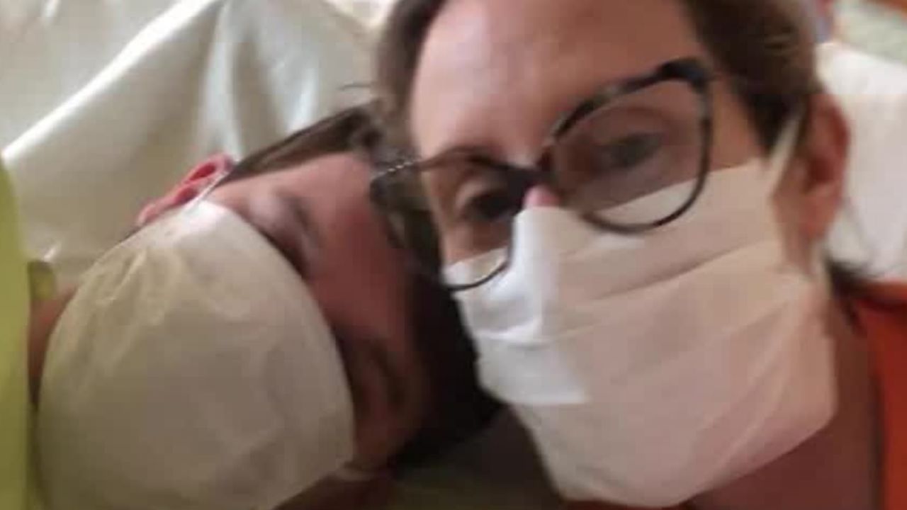 A screenshot of an American couple trapped onboard the quarantined Princess Diamond cruise ship.