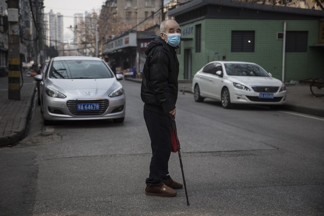 A man wears a protective mask on February 5, 2020 in Wuhan, China. 