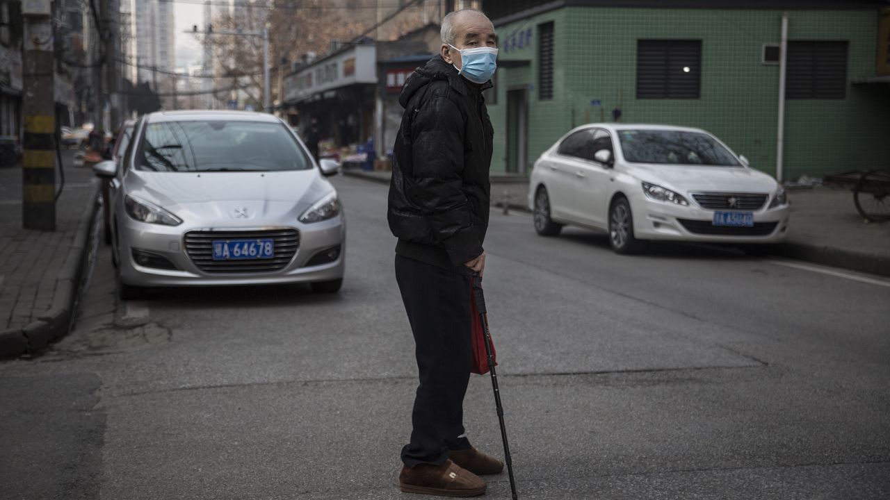 A man wears a protective mask on February 5, 2020 in Wuhan, China. 