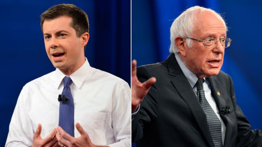 buttigieg sanders town hall split