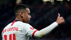 Leipzig's US midfielder Tyler Adams reacts during the German first division Bundesliga football match RB Leipzig v  FC Augsburg in Leipzig, eastern Germany, on December 21, 2019. (Photo by Ronny Hartmann / AFP) / DFL REGULATIONS PROHIBIT ANY USE OF PHOTOGRAPHS AS IMAGE SEQUENCES AND/OR QUASI-VIDEO (Photo by RONNY HARTMANN/AFP via Getty Images)