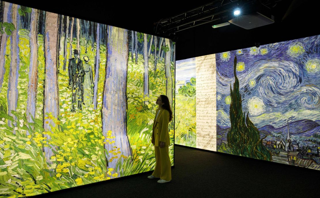 The Meet Vincent van Gogh experience on London's South Bank offers an immersive look at the artist's life through projections and installations.
