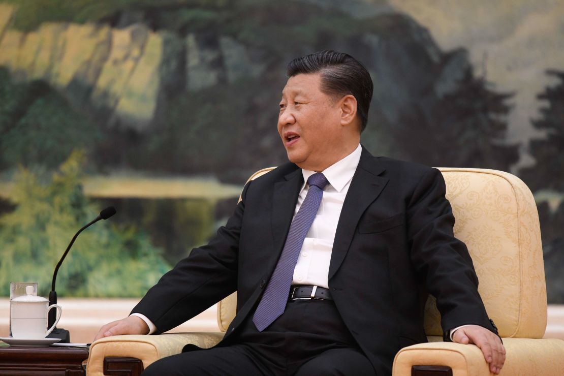 Chinese President Xi Jinping attends a meeting in Beijing.