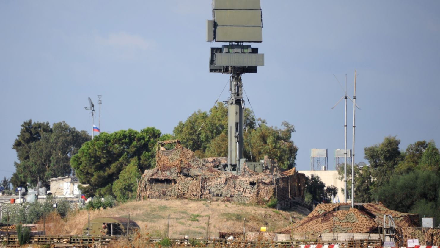 Part of the Russian military base of Hmeimim, south-east of the city of Latakia, in Syria.