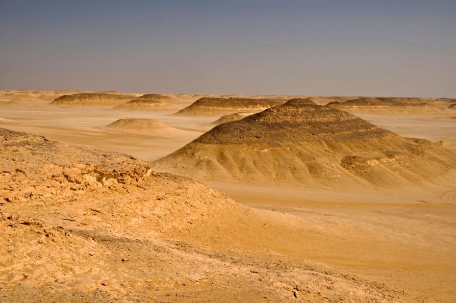 <strong>Qattara Depression: </strong>The name of this giant sinkhole in northwest Egypt means "dripping" in Arabic, a reference to the few oases that speck the desert landscape. 