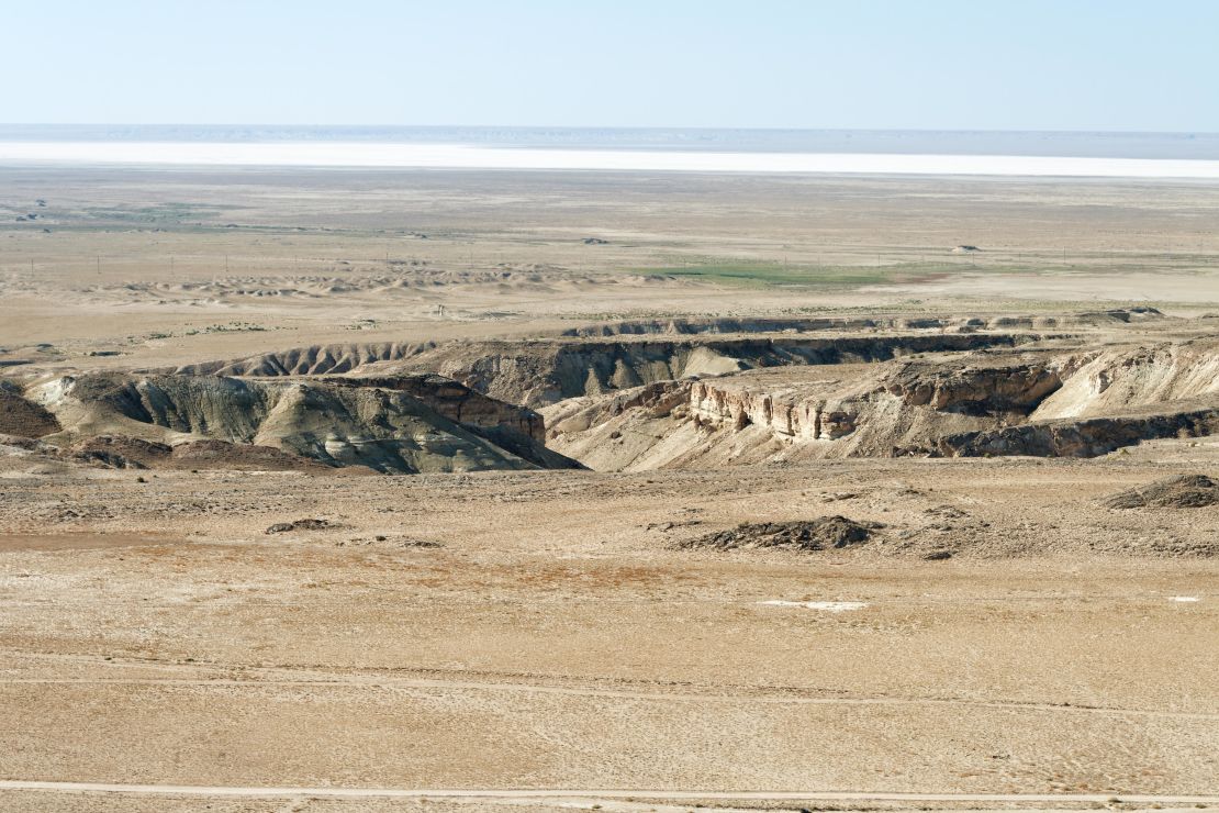 This landscape was created from the collapse of limestone caverns near the Caspian Sea.