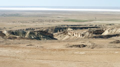 This landscape was created from the collapse of limestone caverns near the Caspian Sea.