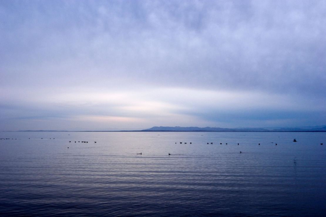 The Salton Sea, a saline lake, is in southern California.