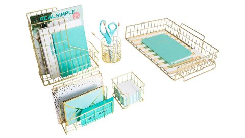 Blu Monaco Office Supplies Gold Desk Accessories