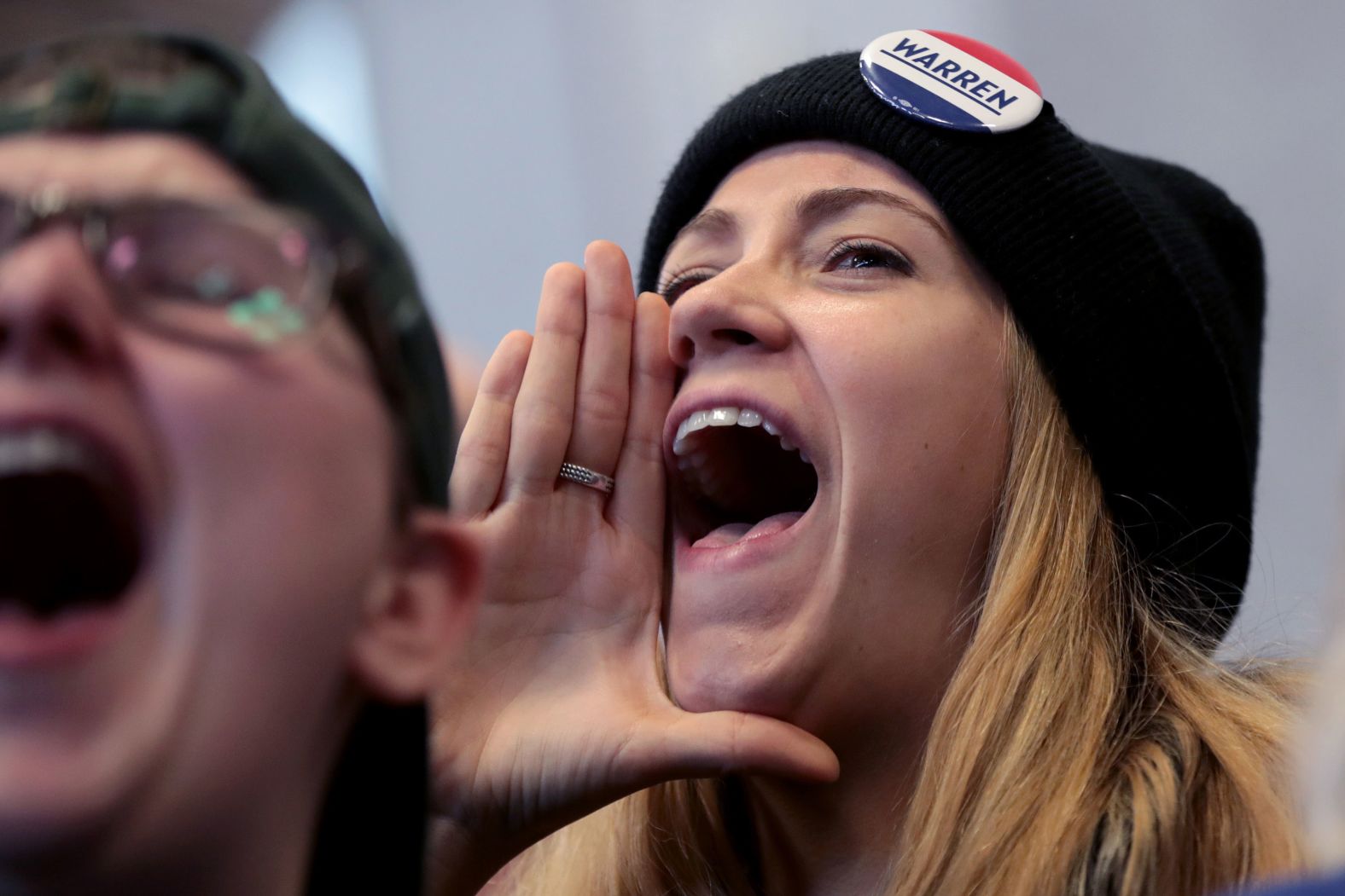 Warren supporters attend a canvass kickoff event at Manchester Community College on February 8.