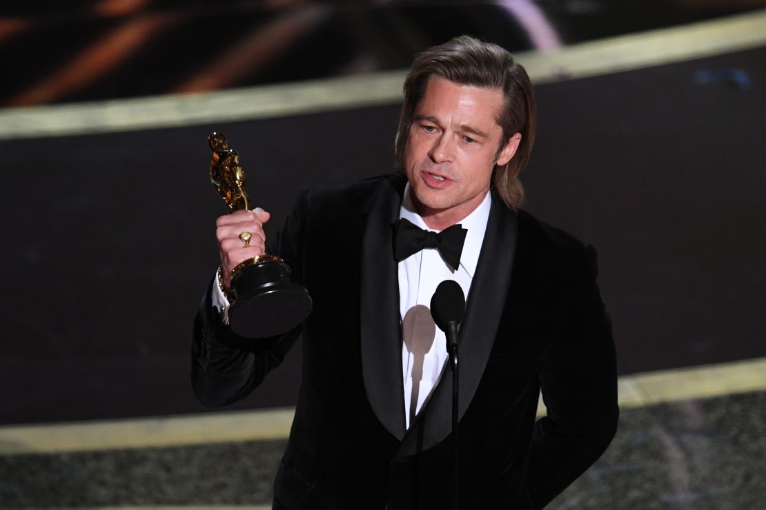 Brad Pitt accepts the Actor in a Supporting Role award onstage during the 92nd Annual Academy Awards at Dolby Theatre on February 09, 2020 in Hollywood, California. (Photo by Kevin Winter/Getty Images)