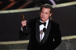 Brad Pitt accepts the Actor in a Supporting Role award onstage during the 92nd Annual Academy Awards at Dolby Theatre on February 09, 2020 in Hollywood, California. (Photo by Kevin Winter/Getty Images)