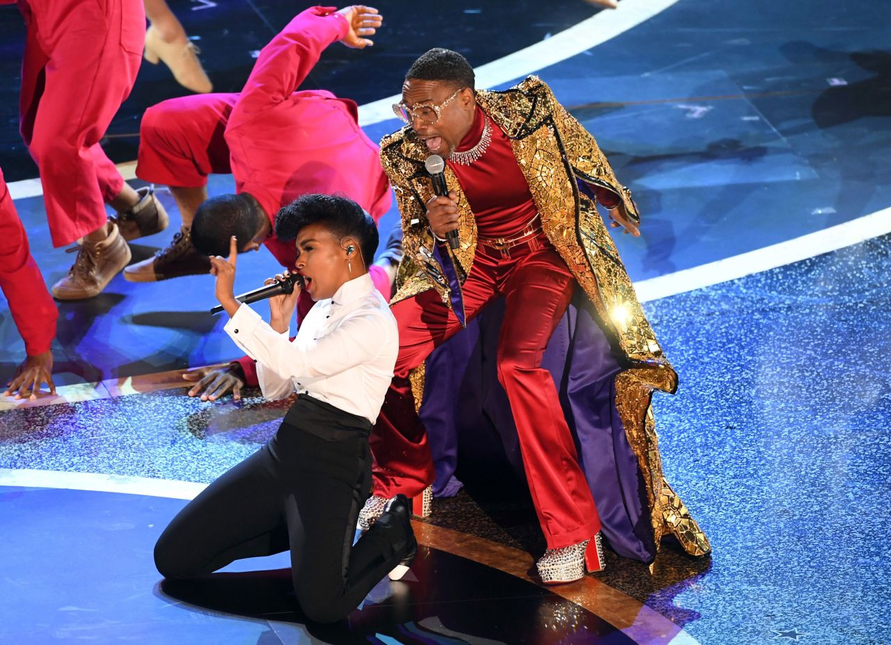 Janelle Monáe performs with Billy Porter during a show-opening medley.