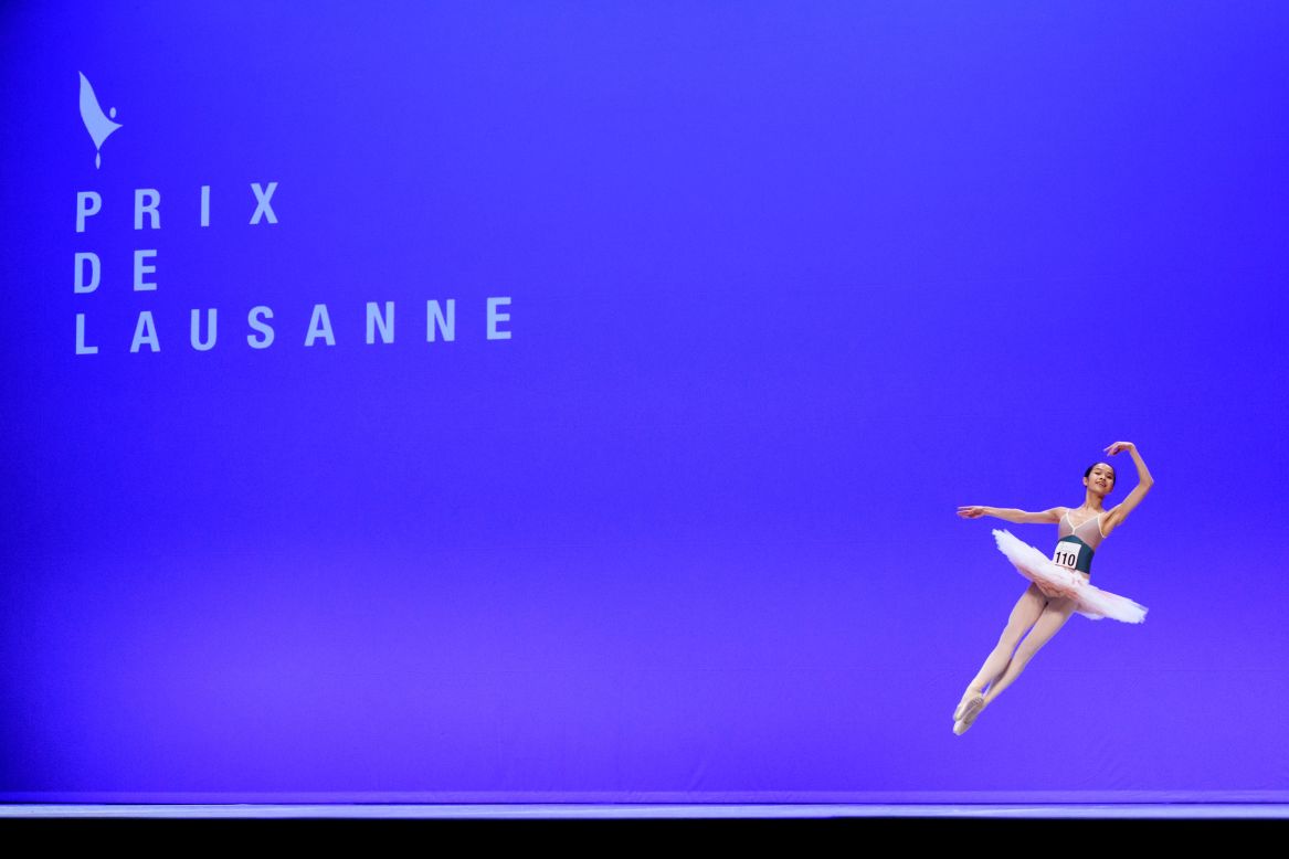 American dancer Katelyn Yang performs during the first day of the Prix de Lausanne, an international dance competition in Montreux, Switzerland, on Monday, February 3.