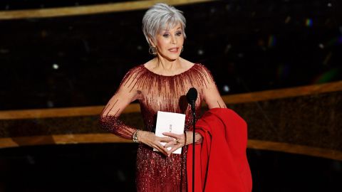 Jane Fonda speaks onstage during the 2020 Academy Awards in Hollywood, California.