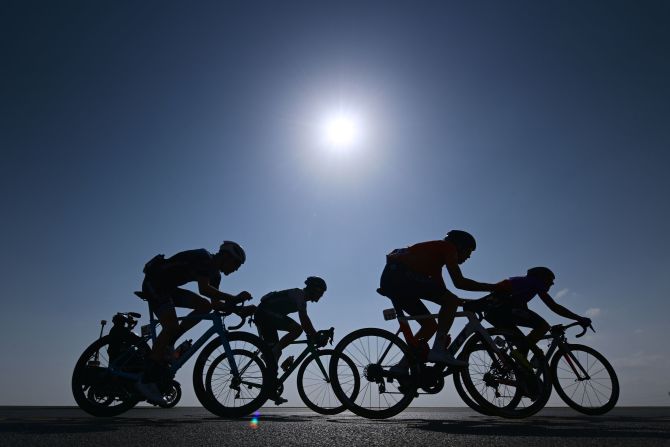 Cyclists race during the fifth stage of the Saudi Tour on Saturday, February 8. <a  target="_blank">See 24 amazing sports photos from last week</a>